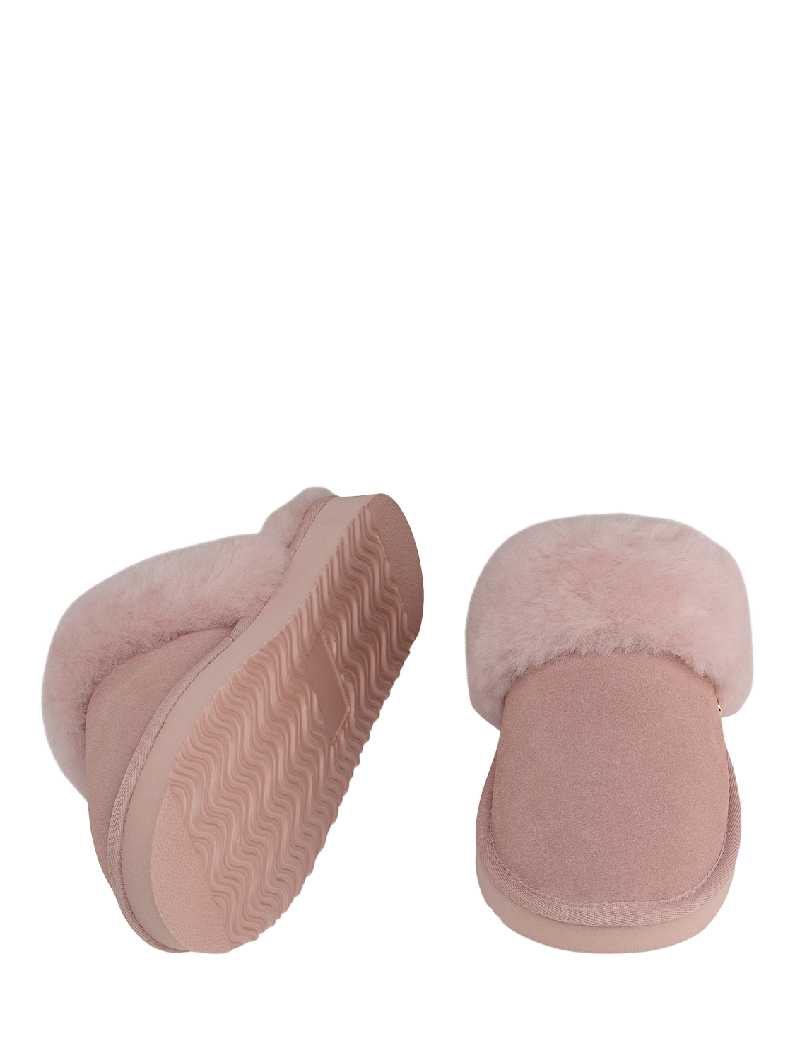 Product image 3 of 4, which shows Radley Maple Lane Classic Shearling Cuff Mule Slippers, Pink, 3