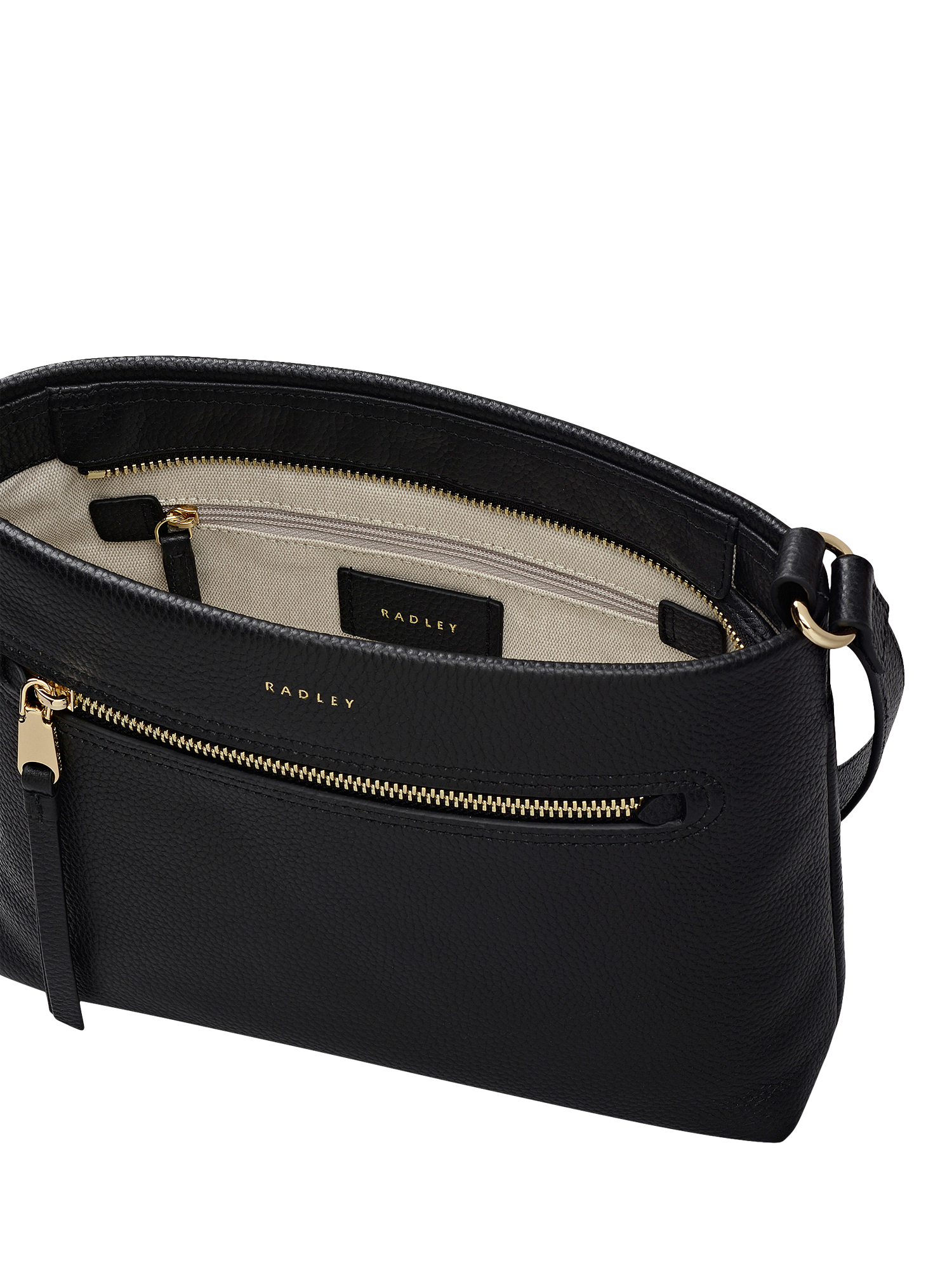 Product image 3 of 5, which shows Radley Pickwick Leather Crossbody Bag, Black