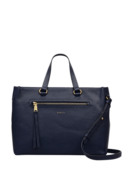 Radley Pickwick Leather Grab Bag, Dark Blue