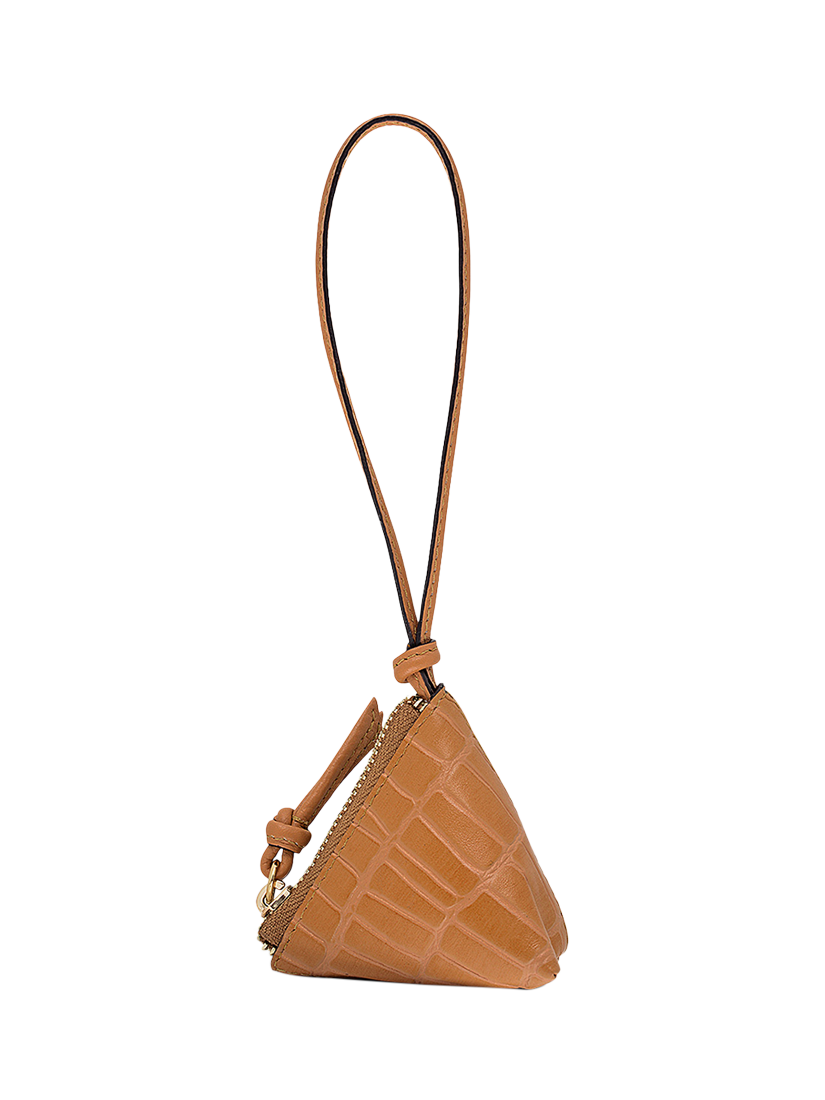 Product image 2 of 3, which shows Radley Triangle Street Leather Bag Charm, Dark Butter, One Size