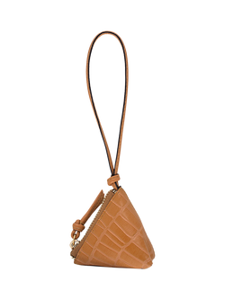 Radley Triangle Street Leather Bag Charm, Dark Butter - view 2, Dark Butter