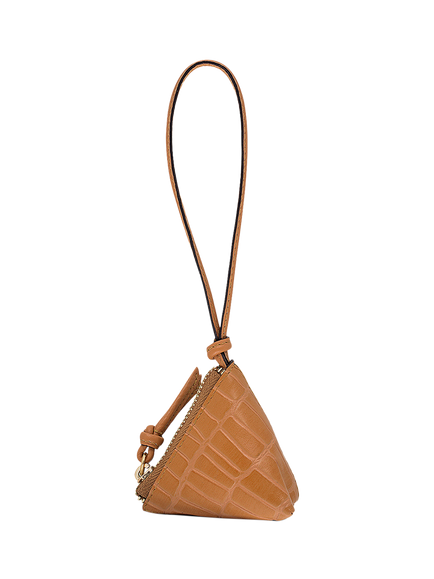Radley Triangle Street Leather Bag Charm, Dark Butter - view 2, Dark Butter