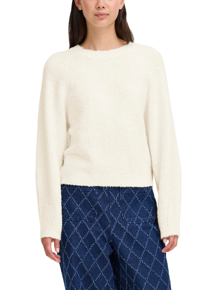 ICHI Loucle Tie Back Jumper, Cloud Dancer, Cloud Dancer