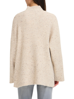 ICHI Drews Melange Jumper, Oatmeal Melange - view 2, Oatmeal Melange