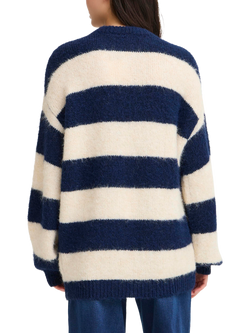 ICHI Dayana Stripe Jumper, Patriot Blue - view 2, Patriot Blue