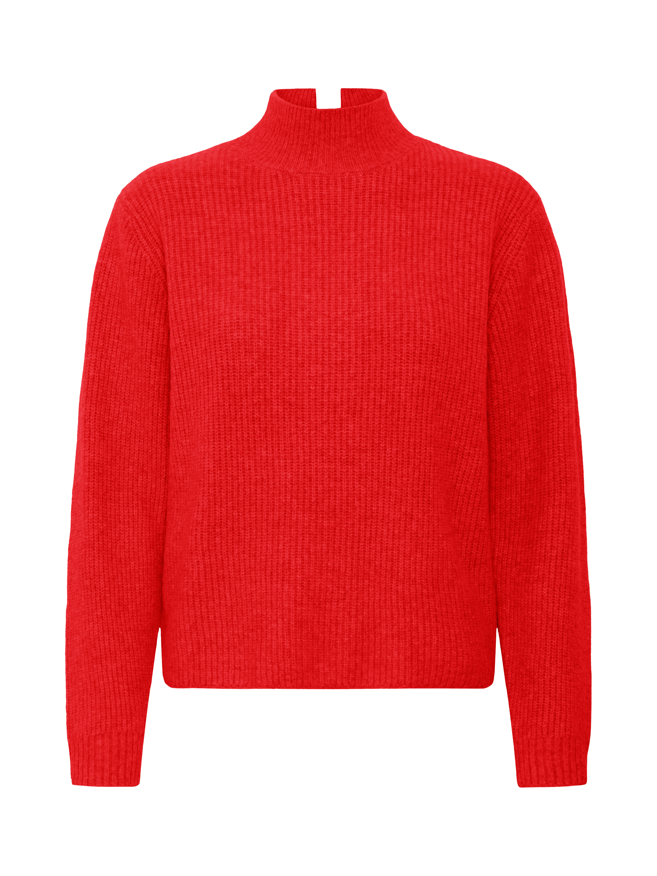 Product image 5 of 7, which shows ICHI Ducie Long Sleeve Knit Jumper, Fiery Red, S