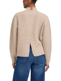 ICHI Ducie Long Sleeve Knit Jumper - view 2, Oatmeal Melange
