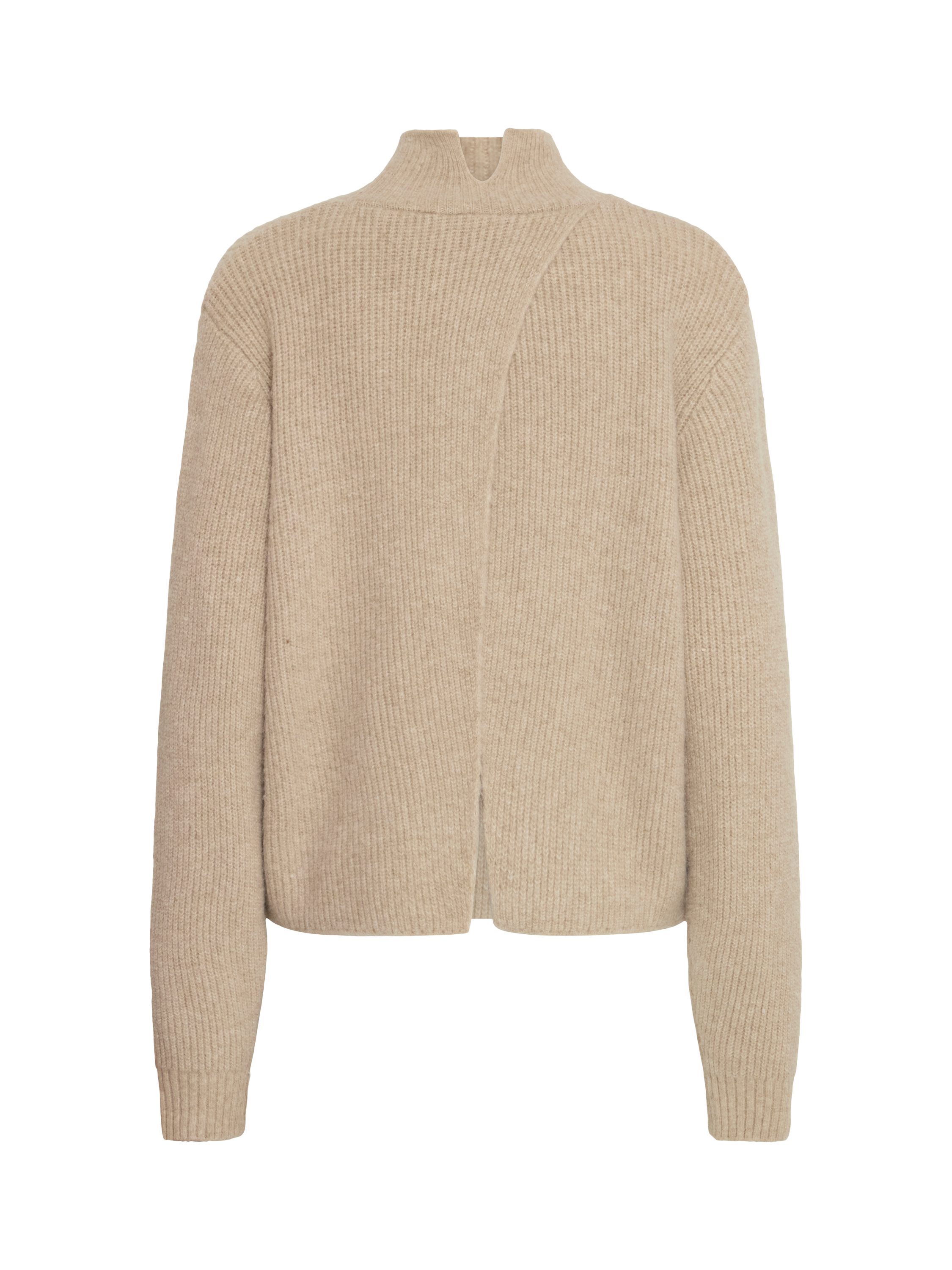 Product image 6 of 7, which shows ICHI Ducie Long Sleeve Knit Jumper, Oatmeal Melange, XS