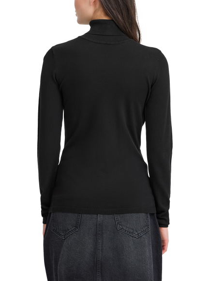 ICHI IHMAFA Slim-Fit Roll Neck Jumper - view 2, Black
