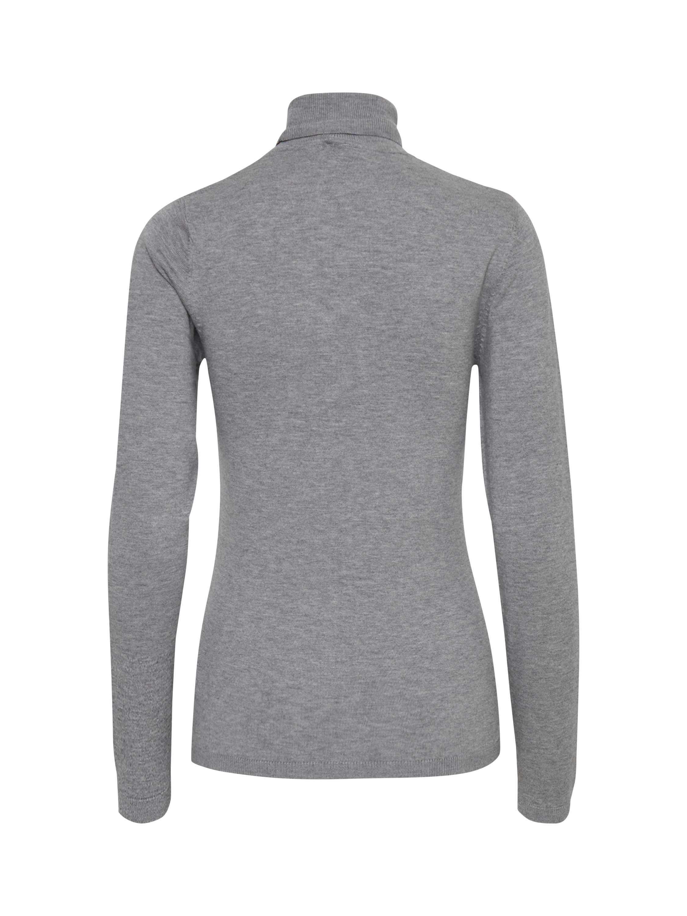 Product image 6 of 7, which shows ICHI IHMAFA Slim-Fit Roll Neck Jumper, Mid Grey, XS