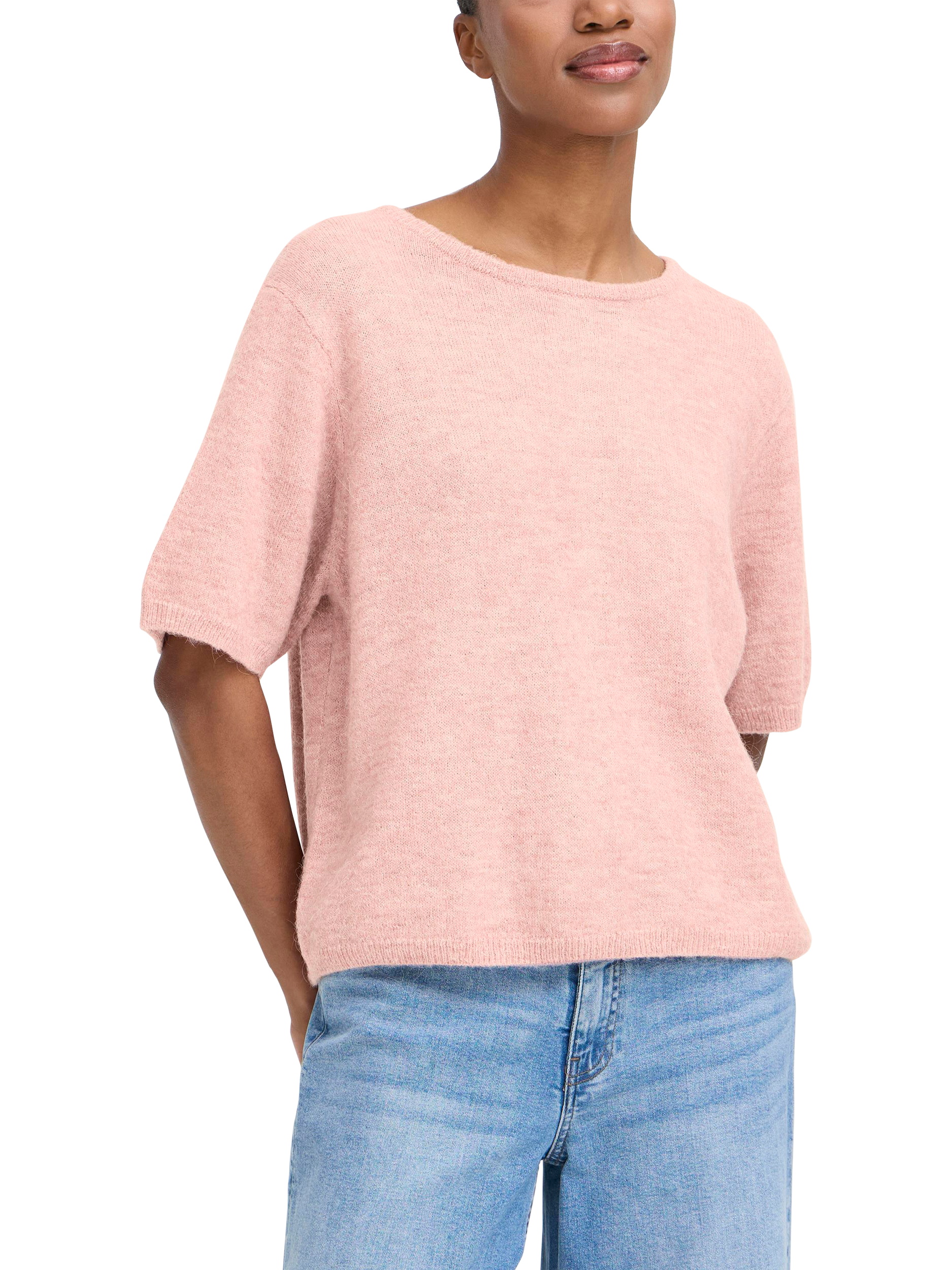 Product image 1 of 7, which shows ICHI Kamara Short Sleeve Jumper, Zephyr, XS