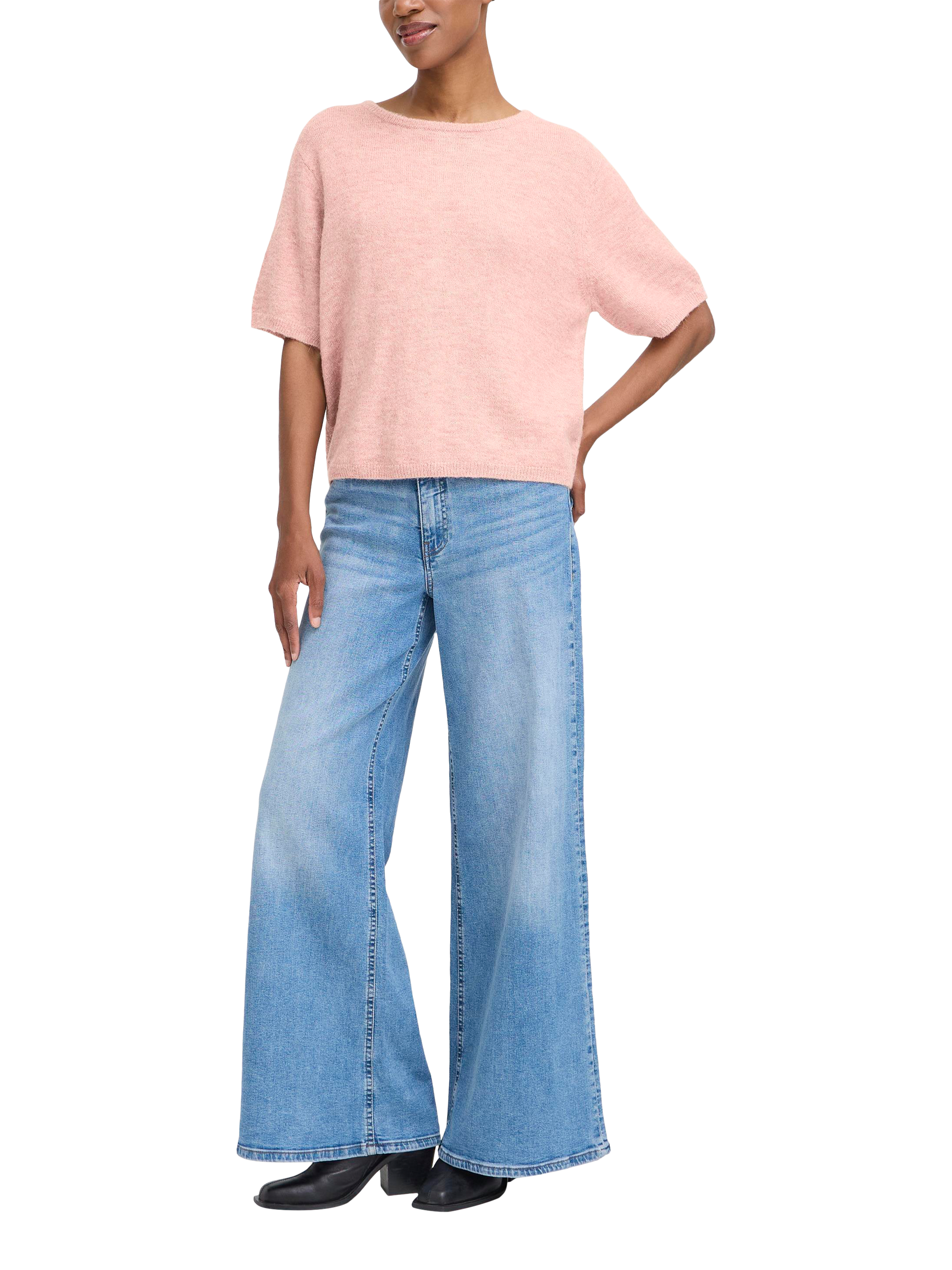 Product image 3 of 7, which shows ICHI Kamara Short Sleeve Jumper, Zephyr, XS