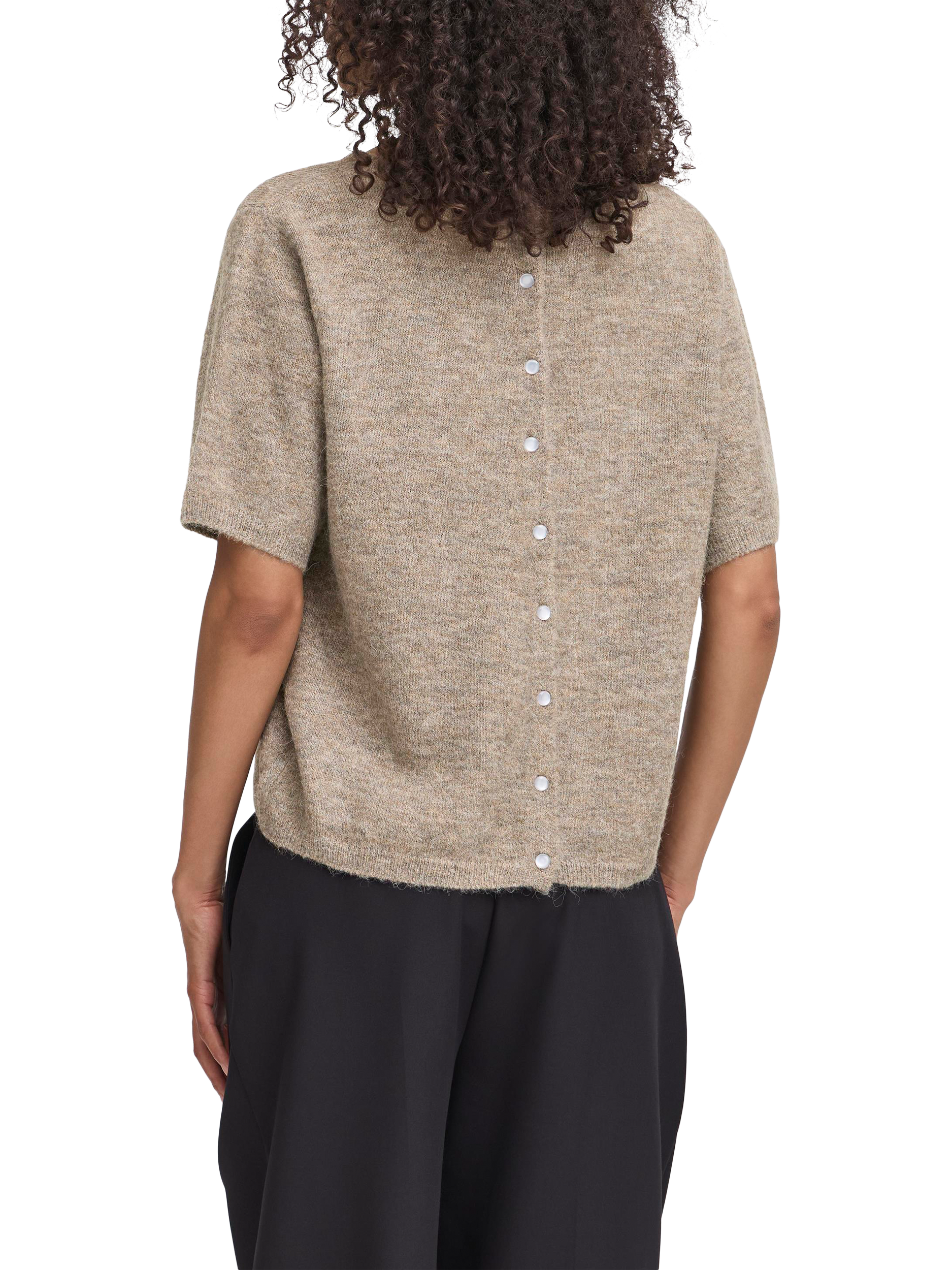 Product image 2 of 7, which shows ICHI Kamara Short Sleeve Jumper, Fungi, XS