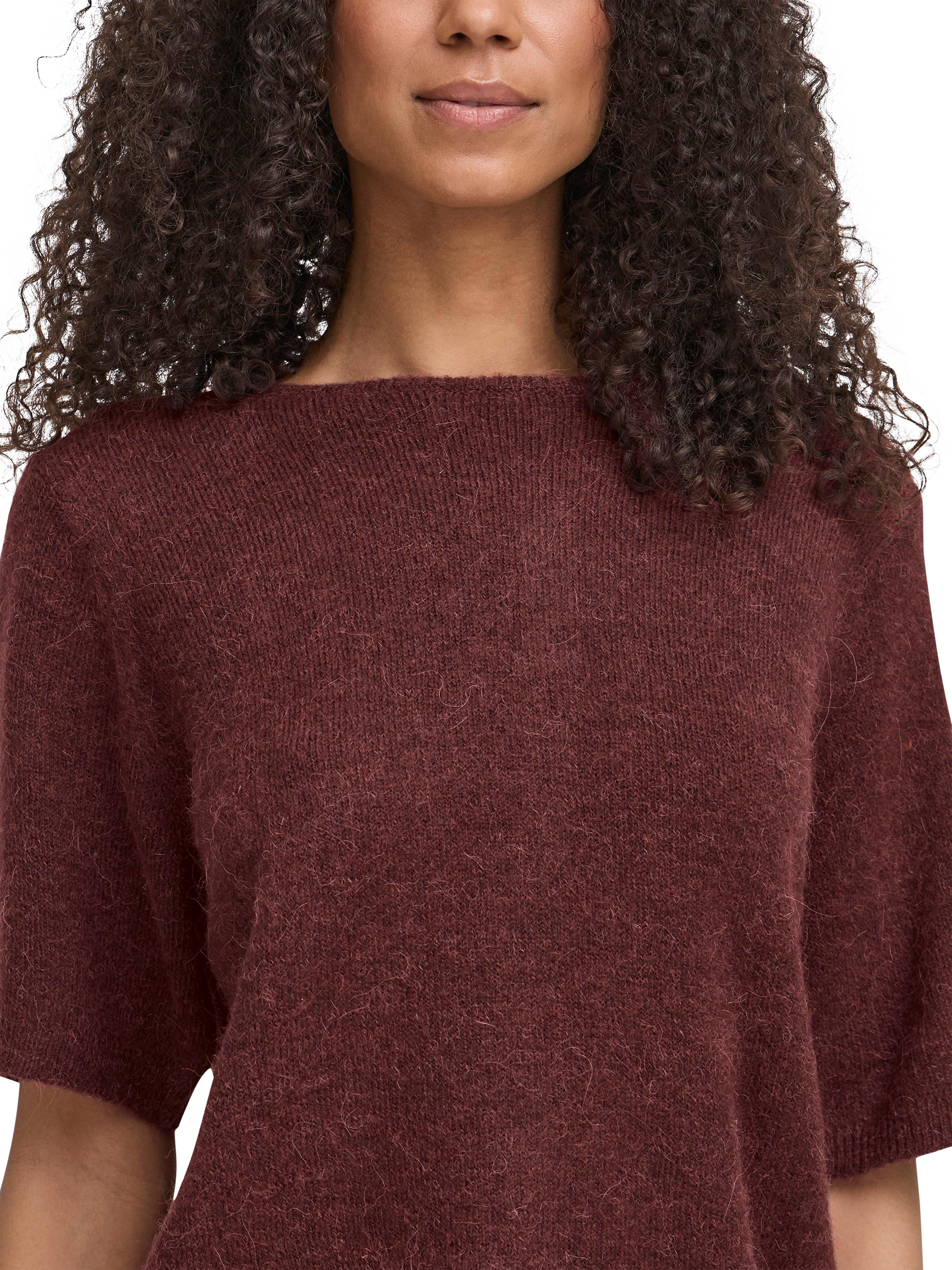 Product image 3 of 5, which shows ICHI Kamara Short Sleeve Jumper, Mid Red, XS