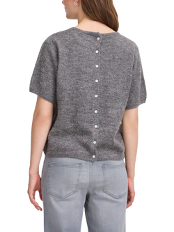 ICHI Kamara Short Sleeve Jumper - view 2, Mid Grey