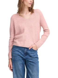 ICHI Kamara Wool Blend Long Sleeve V-Neck Jumper, Zephyr
