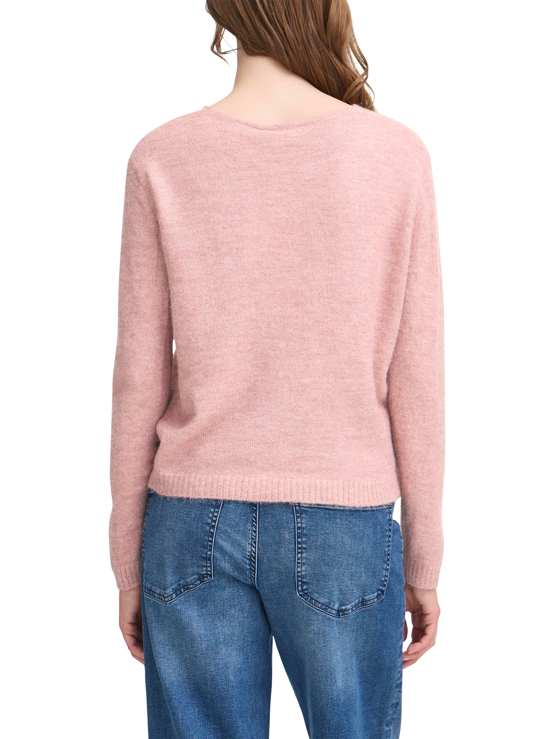 Product image 2 of 7, which shows ICHI Kamara Wool Blend Long Sleeve V-Neck Jumper, Zephyr, XS