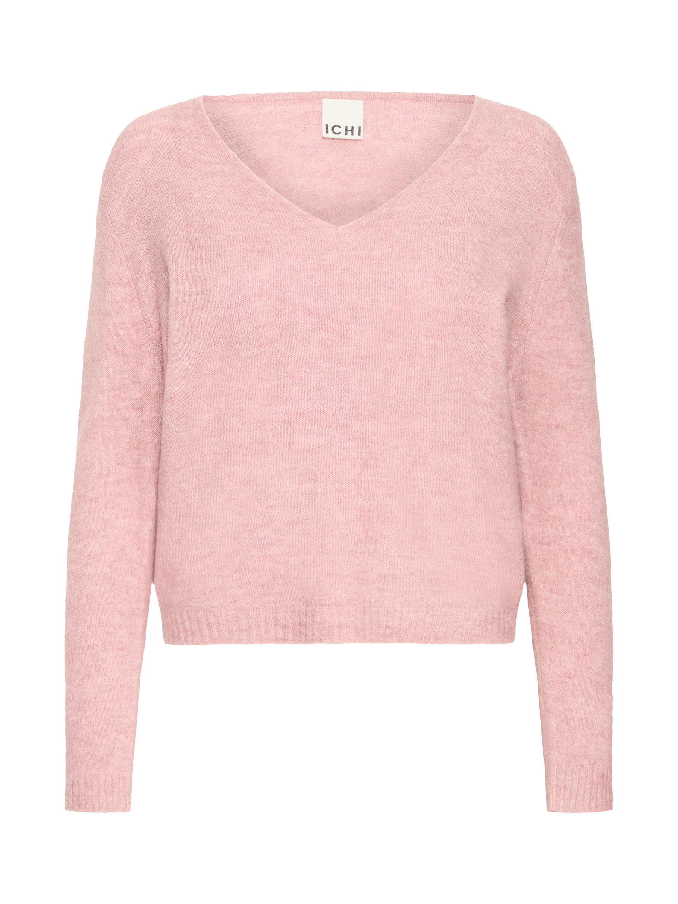Product image 5 of 7, which shows ICHI Kamara Wool Blend Long Sleeve V-Neck Jumper, Zephyr, XS