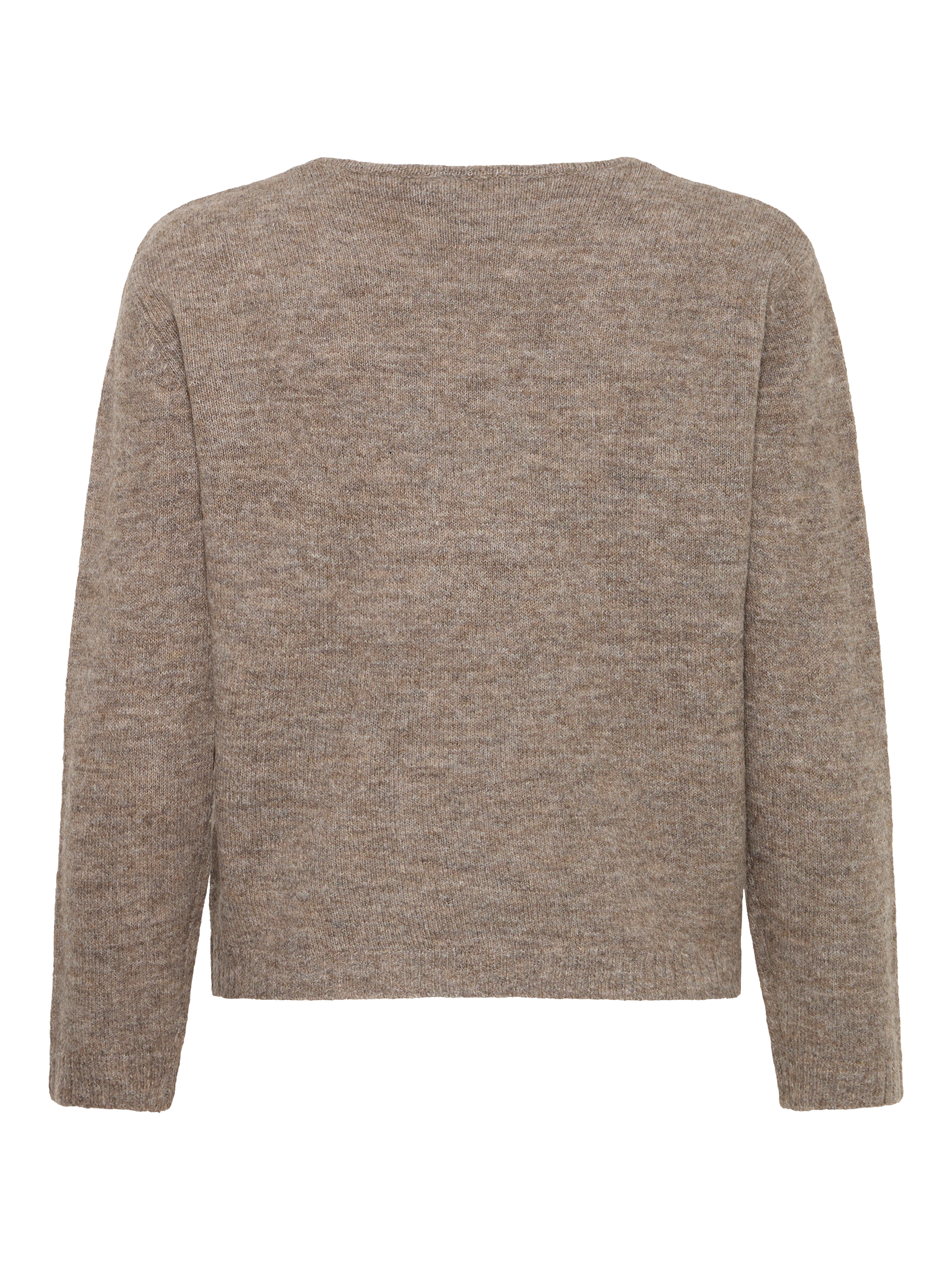 Product image 6 of 7, which shows ICHI Kamara Wool Blend Long Sleeve V-Neck Jumper, Fungi, XS