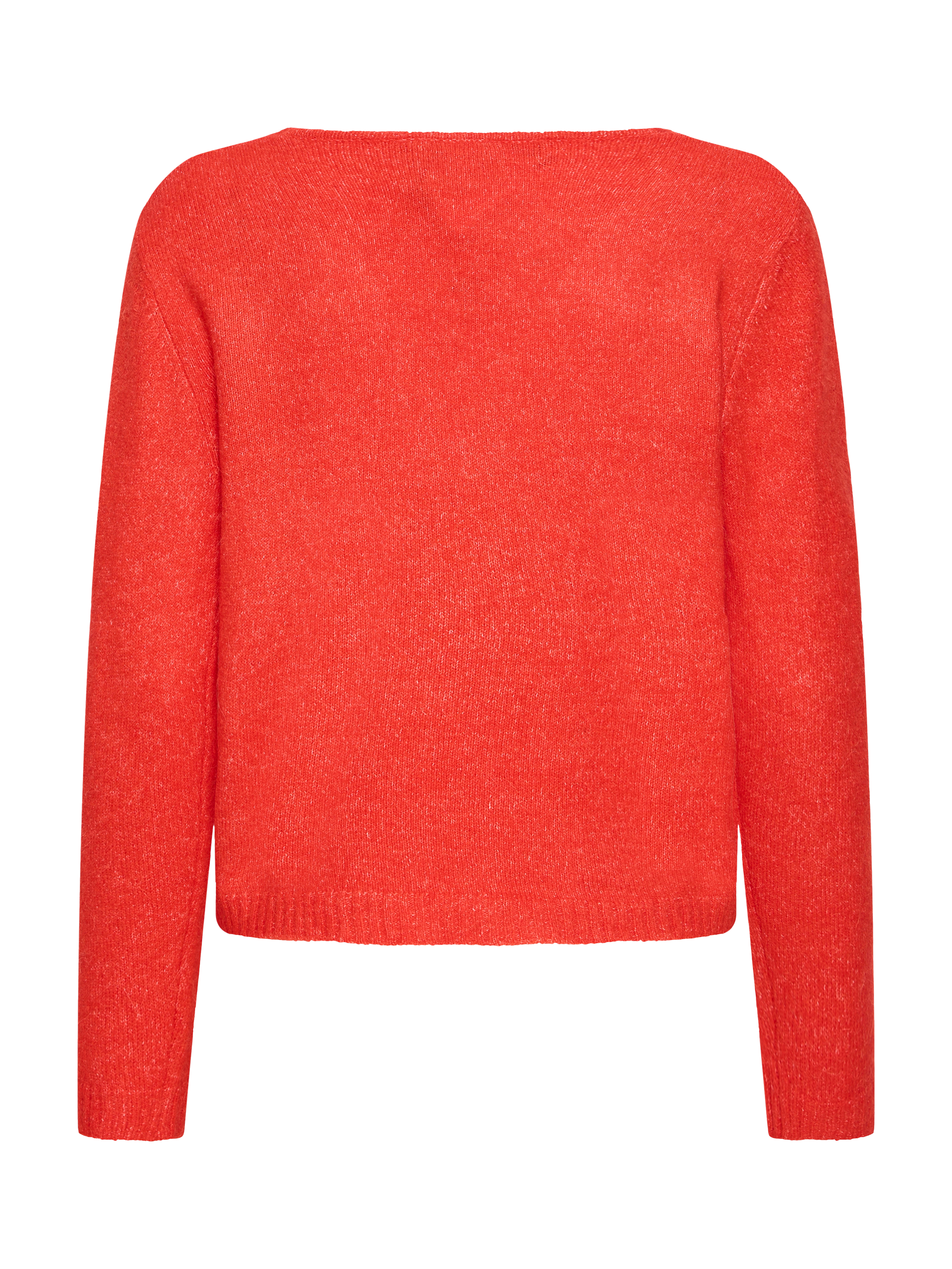 Product image 6 of 7, which shows ICHI Kamara Wool Blend Long Sleeve V-Neck Jumper, Fiery Red, XS