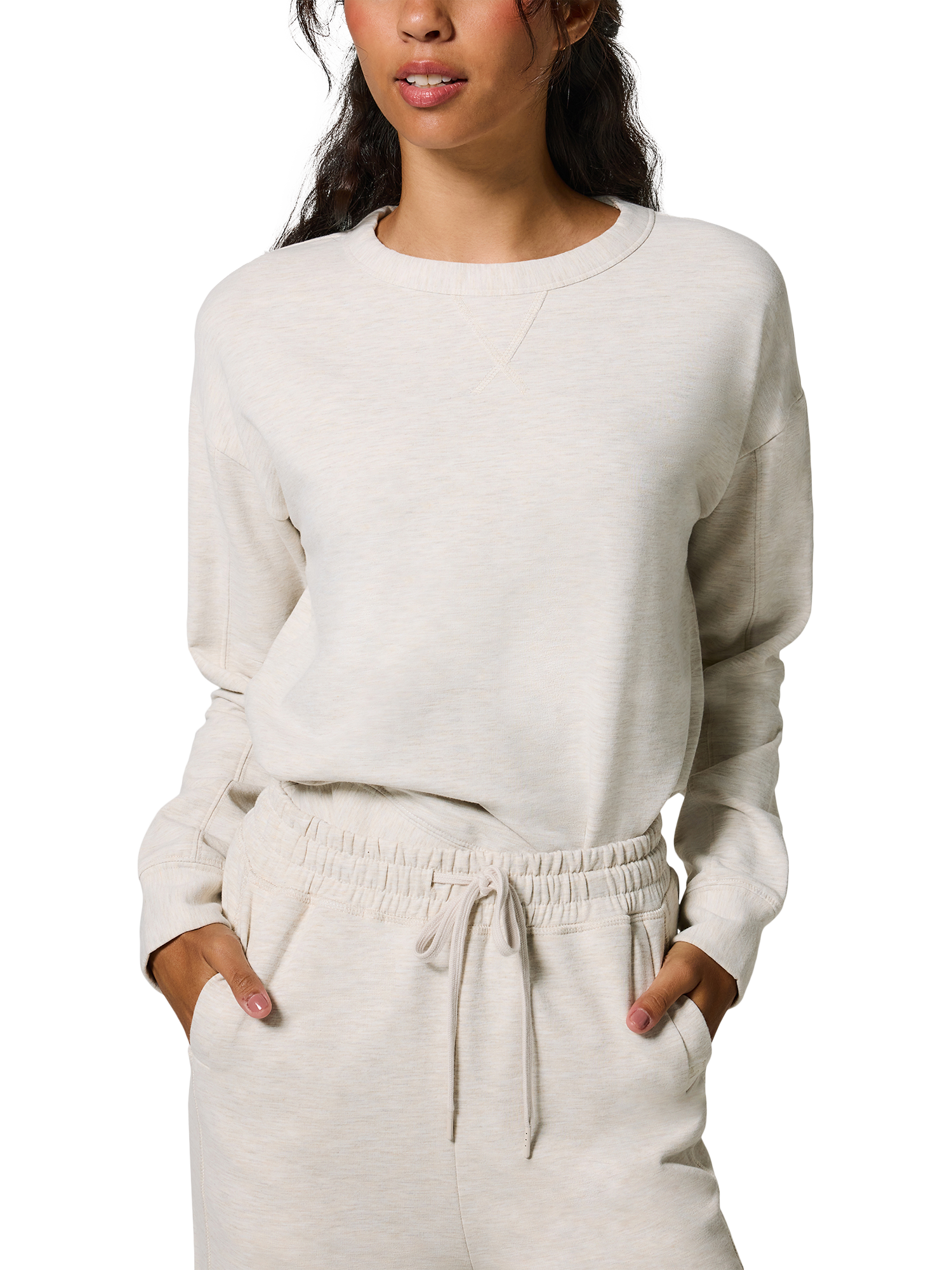 Lovall Luxe Lounge Sweatshirt, Vanilla Marl