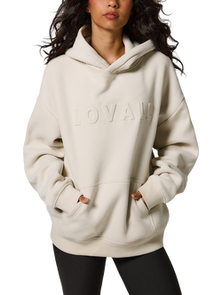 Lovall Heavyweight Oversized Fleece Hoodie, Ecru