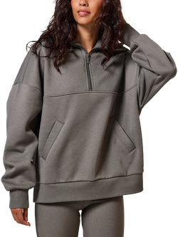Lovall Oversized 1/4 Zip Sweatshirt, Slate Green