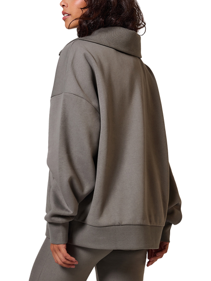 Lovall Oversized 1/4 Zip Sweatshirt - view 2, Slate Green