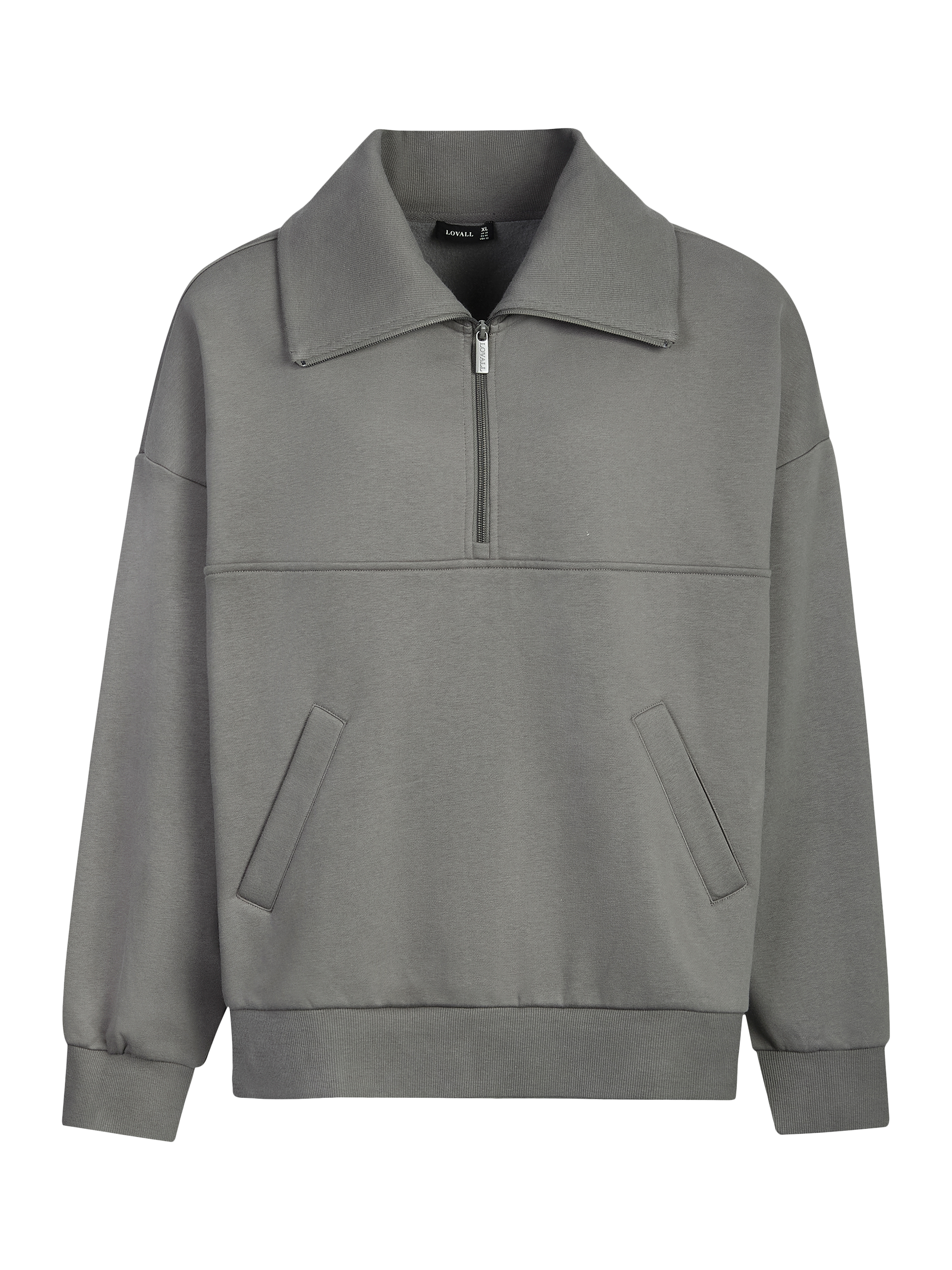 Product image 5 of 5, which shows Lovall Oversized 1/4 Zip Sweatshirt, Slate Green, 6