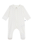 Petit Bateau Baby Cotton Footed Sleepsuit, Marshmallow/Multico