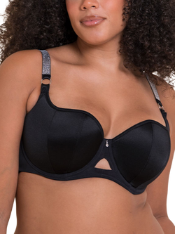 Curvy Kate Boost Diamante Underwired Balcony Bra, Black, Black