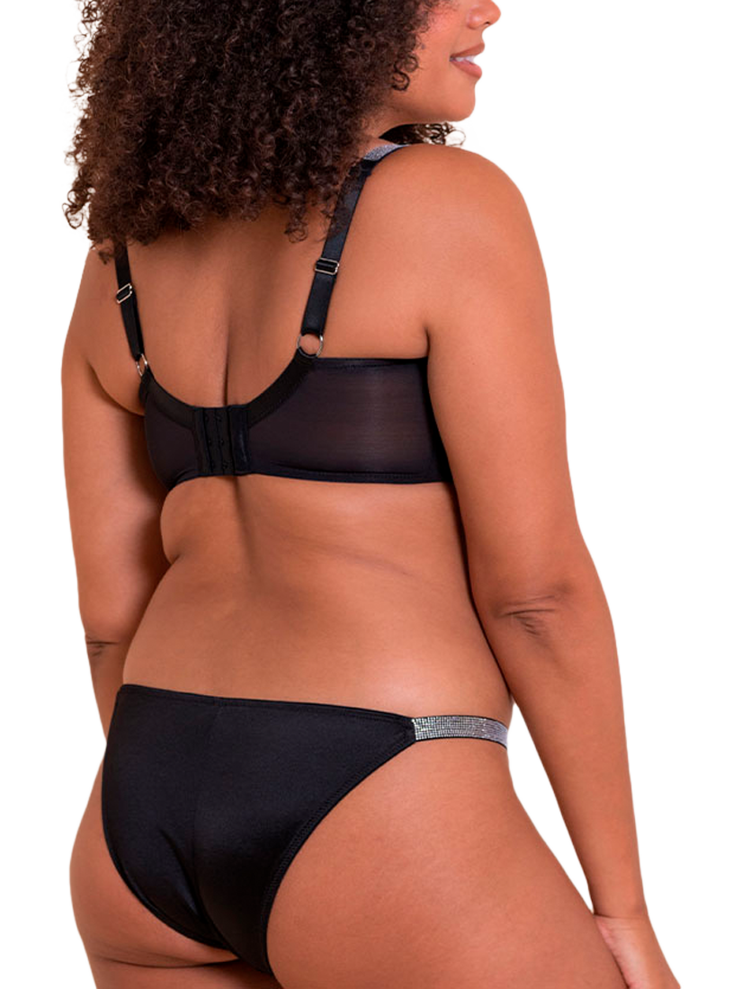 Product image 6 of 8, which shows Curvy Kate Boost Diamante Underwired Balcony Bra, Black, 42F