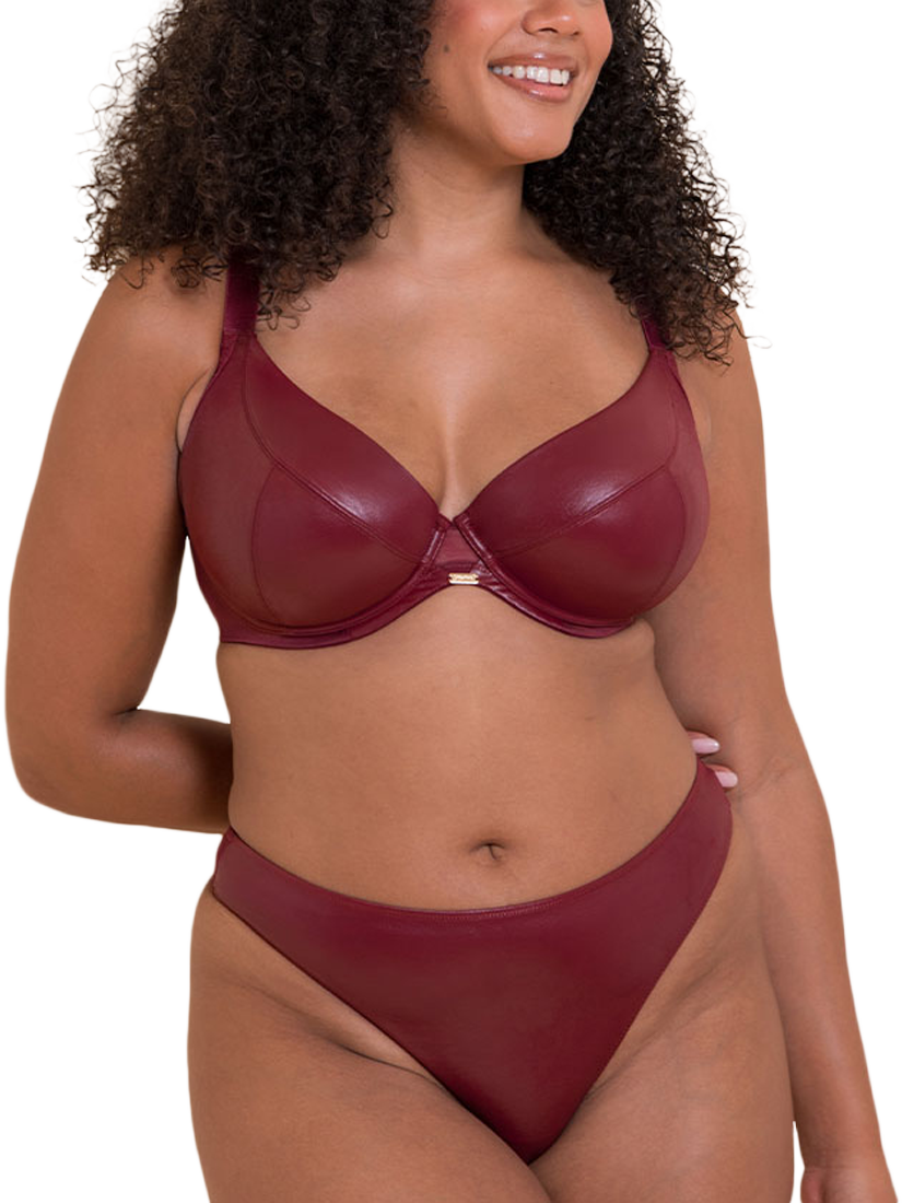 Product image 3 of 7, which shows Curvy Kate Lush Thong, Oxblood, XXL