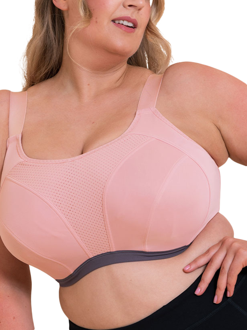 Product image 1 of 8, which shows Curvy Kate Everymove Sports Bra, Blush/Charcoal, 30F