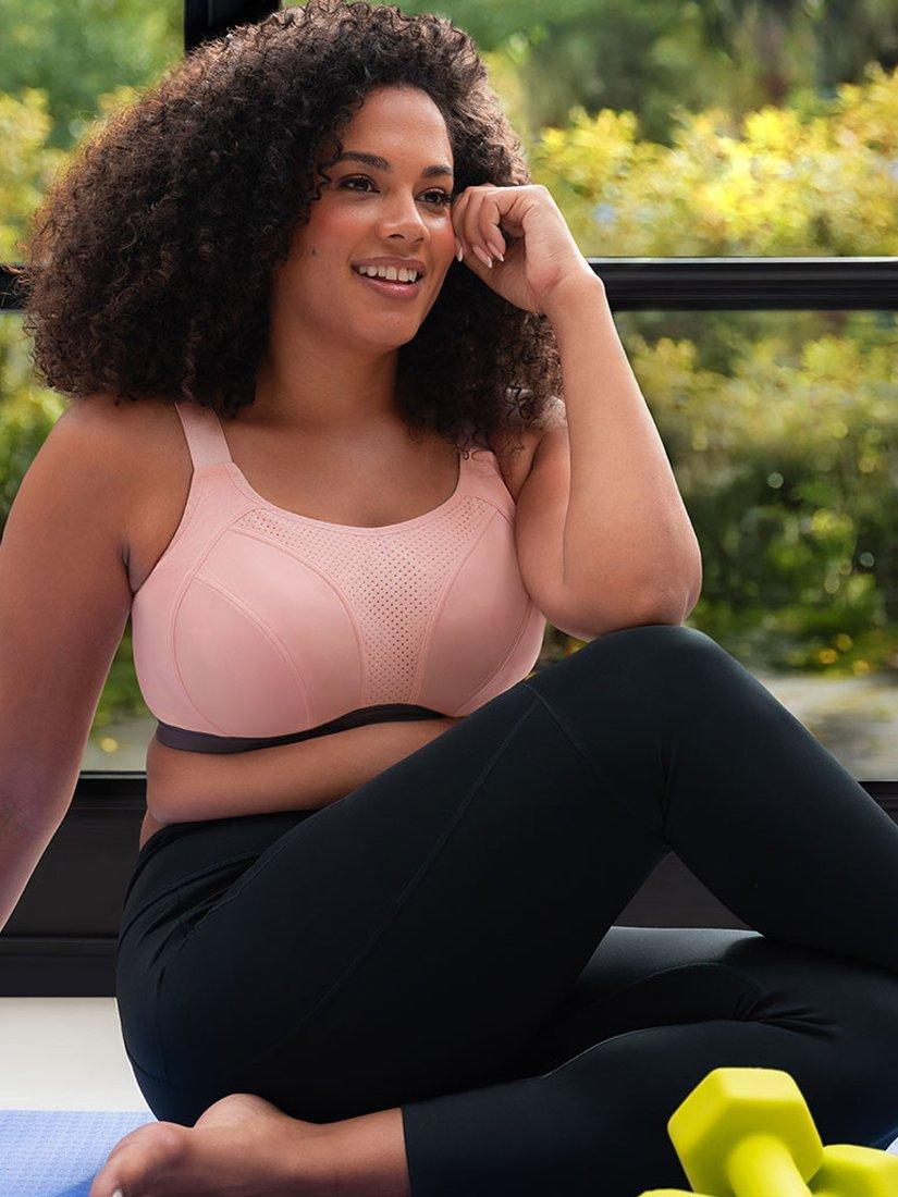 Product image 7 of 8, which shows Curvy Kate Everymove Sports Bra, Blush/Charcoal, 30F