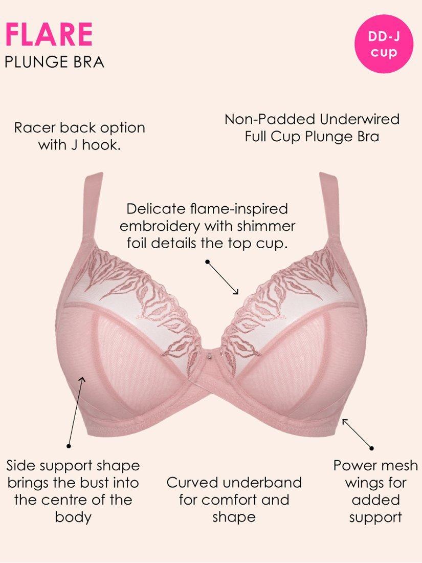 Product image 8 of 9, which shows Curvy Kate Flare Plunge Multiway Bra, Rose Sparkle, 44FF