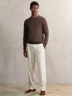 Reiss Arden Straight Fit Lightweight Trousers, Ecru