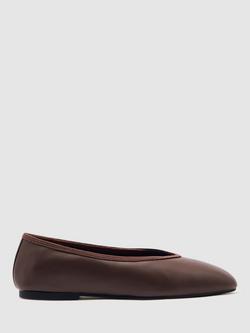 Reiss Dina Leather Pumps, Brown