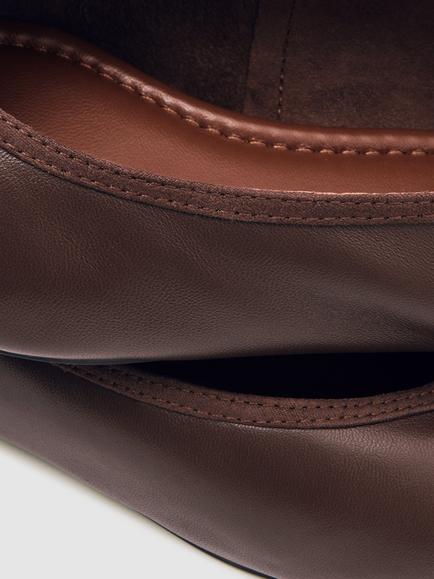 Reiss Dina Leather Pumps - view 2, Brown