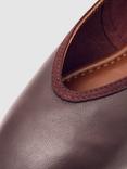 Reiss Dina Nappa Leather Ballerina Flat Shoes, Oxblood