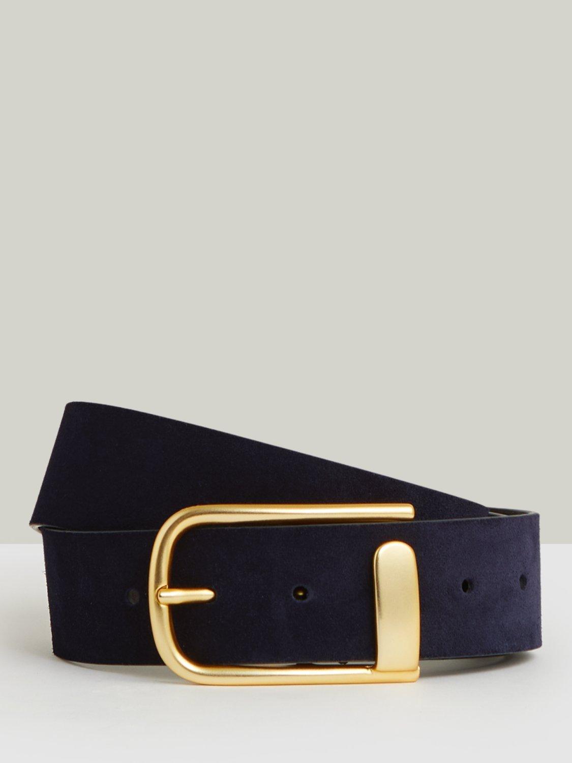 Product image 1 of 5, which shows Reiss Iyla Leather Belt, Navy, XS