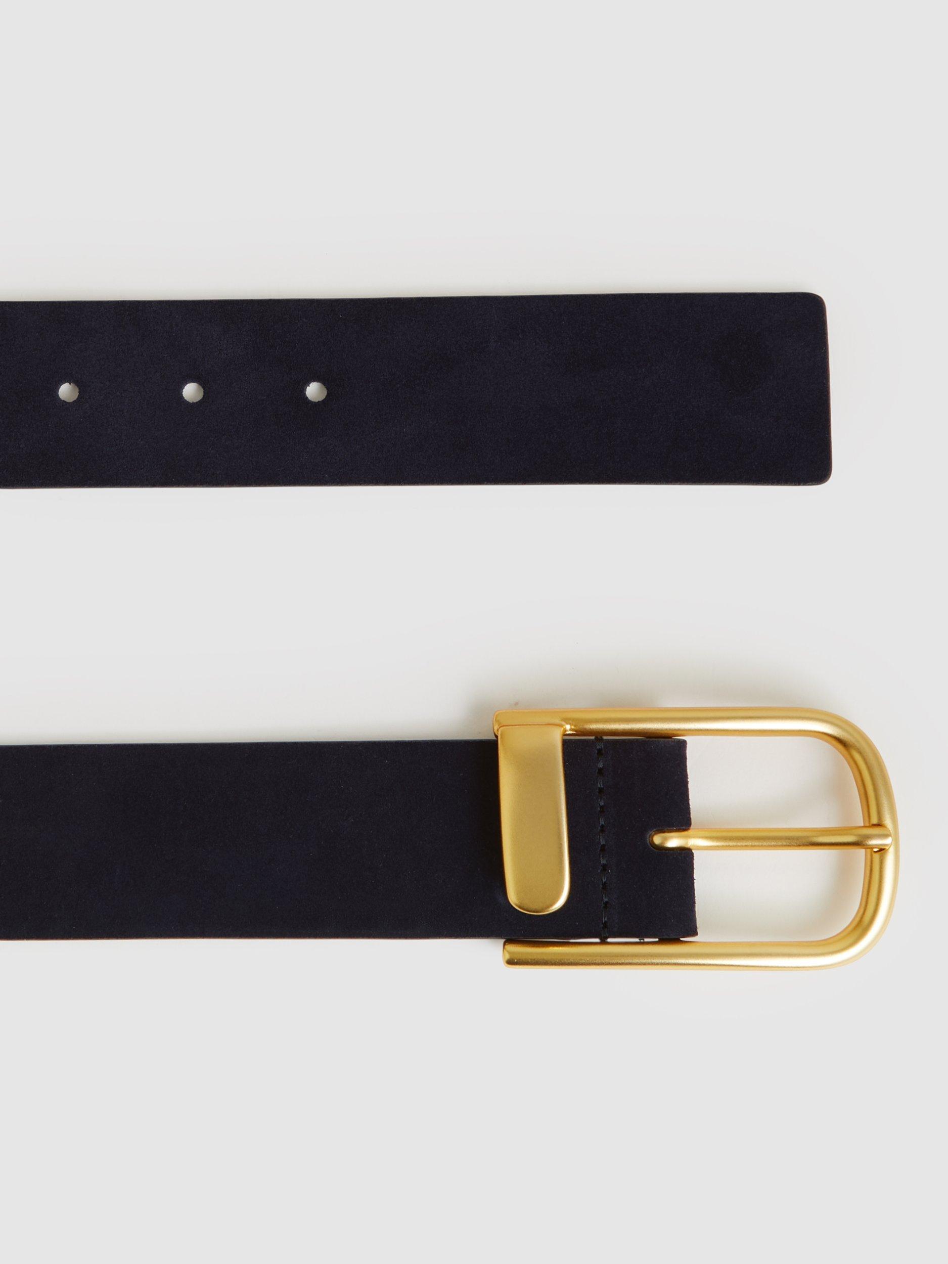 Product image 4 of 5, which shows Reiss Iyla Leather Belt, Navy, XS
