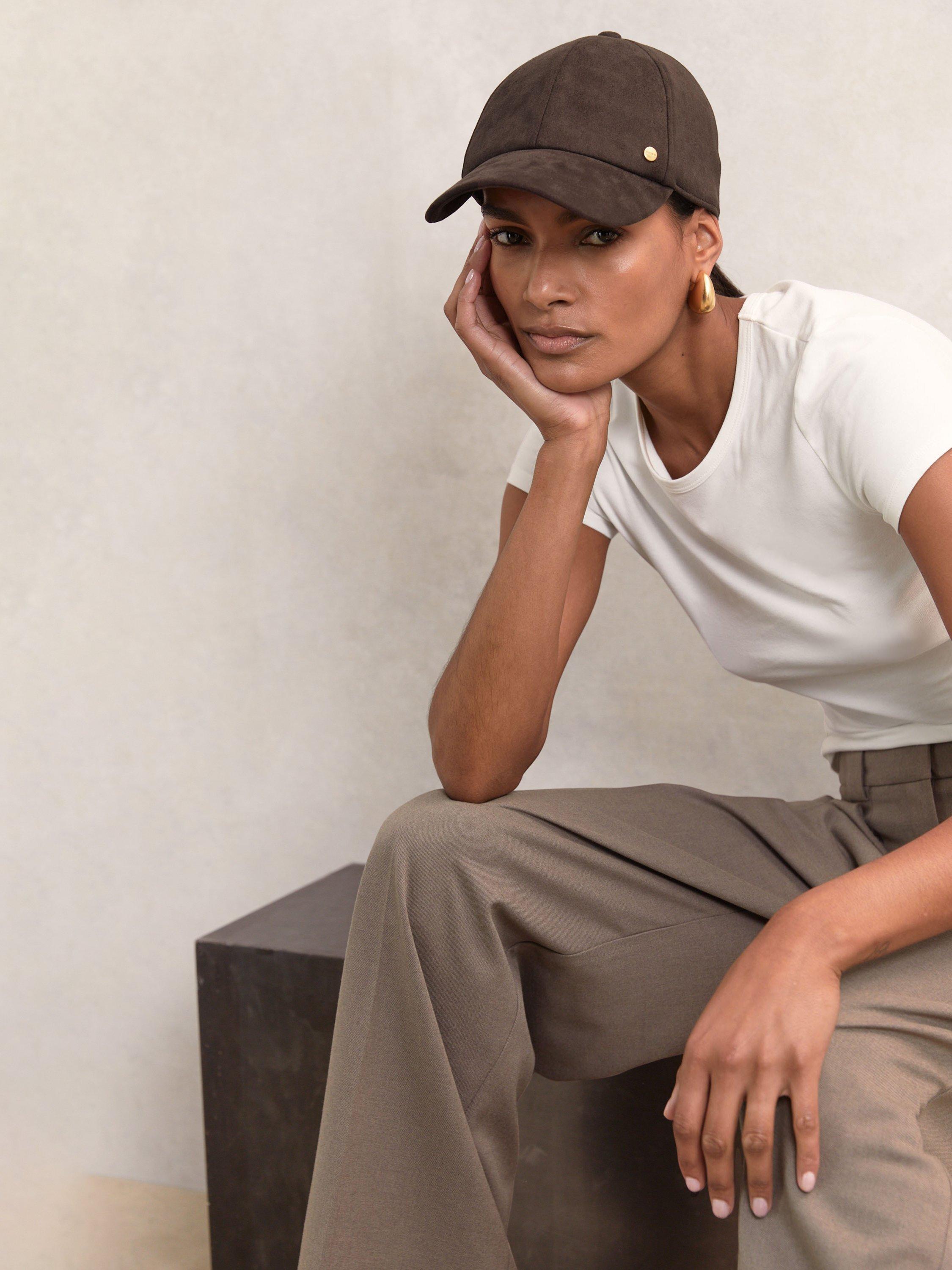 Product image 3 of 5, which shows Reiss Nicola Logo Baseball Cap, Chocolate, One Size