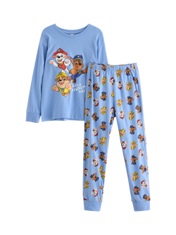 Lindex Baby Cotton Long Sleeved Paw Patrol Pyjama Set, Light Blue, Light Blue