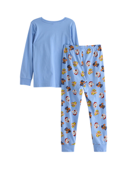 Lindex Baby Cotton Long Sleeved Paw Patrol Pyjama Set, Light Blue - view 2, Light Blue