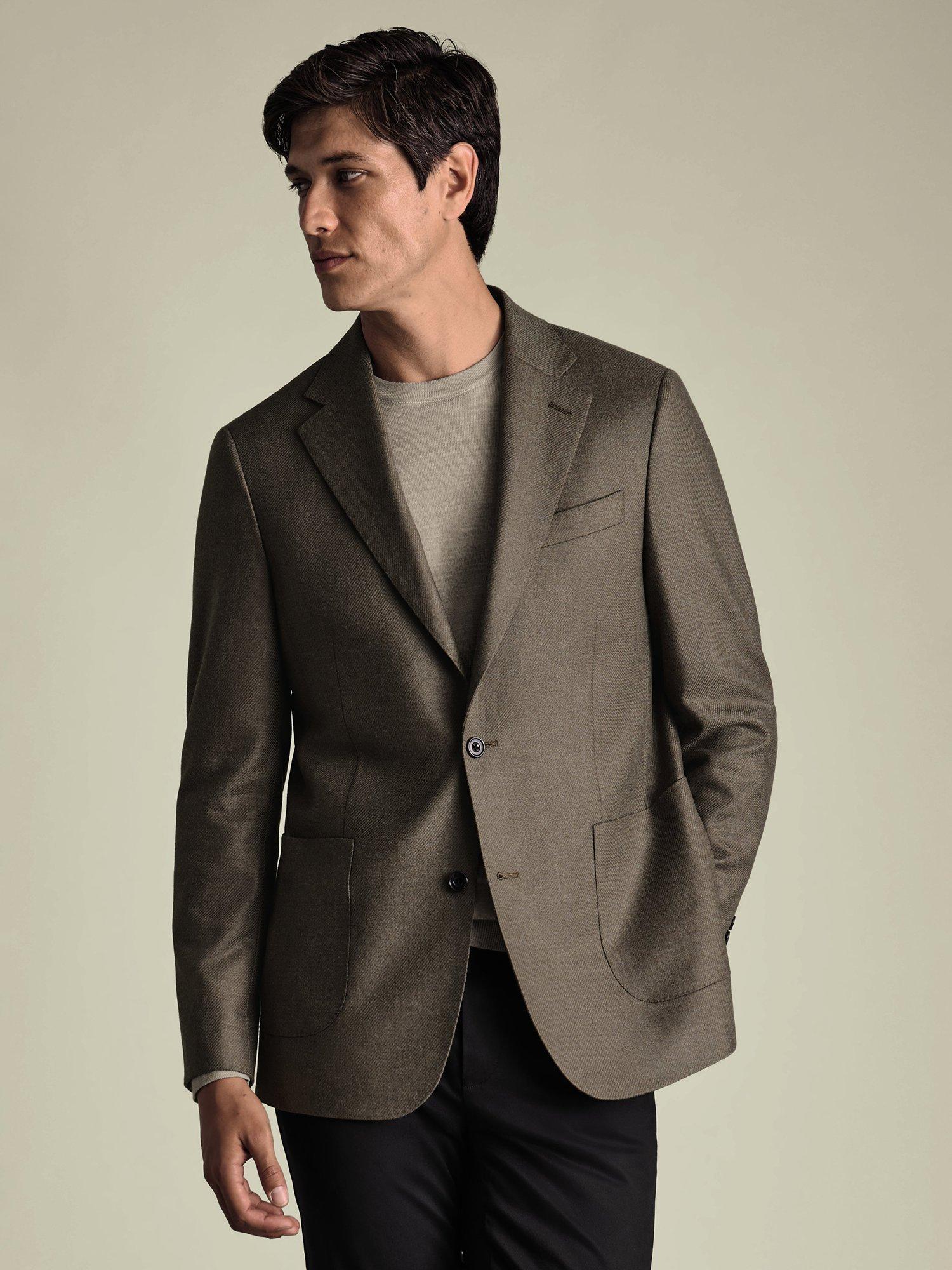 Product image 1 of 6, which shows Charles Tyrwhitt Slim Fit Wool Rich Jacket, Mocha, 36R
