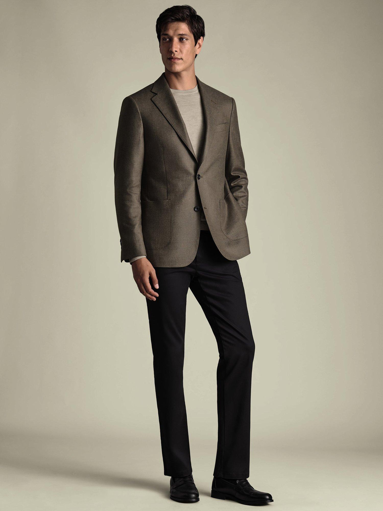 Product image 6 of 6, which shows Charles Tyrwhitt Slim Fit Wool Rich Jacket, Mocha, 36R