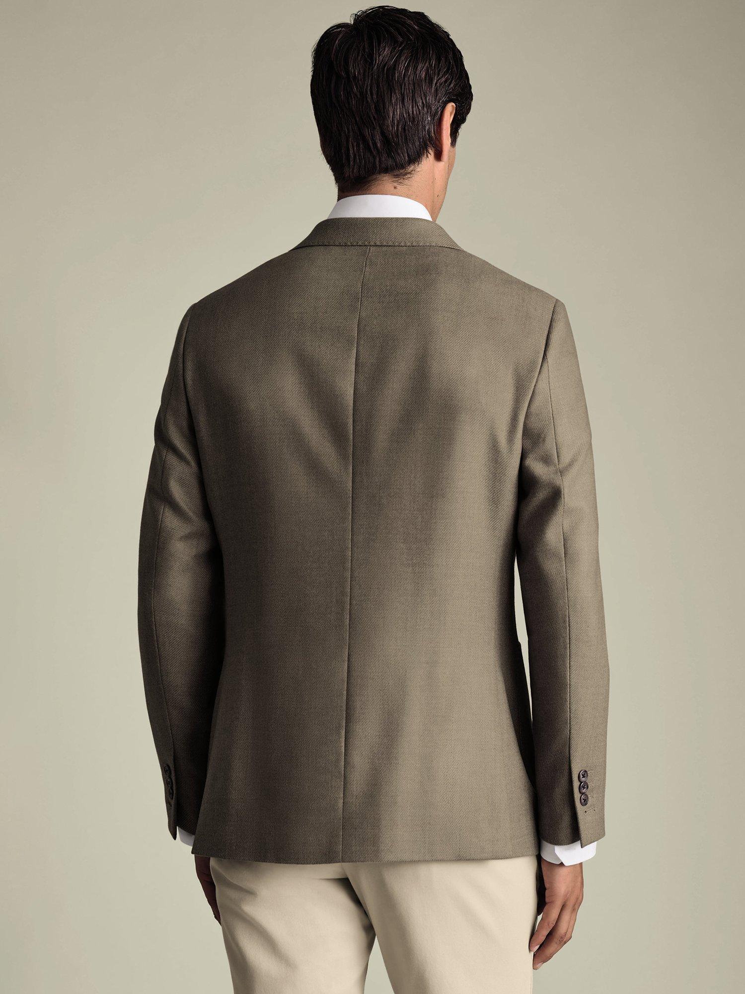 Product image 5 of 6, which shows Charles Tyrwhitt Wool Blend Slim Fit Double Breasted Blazer, Tan, S