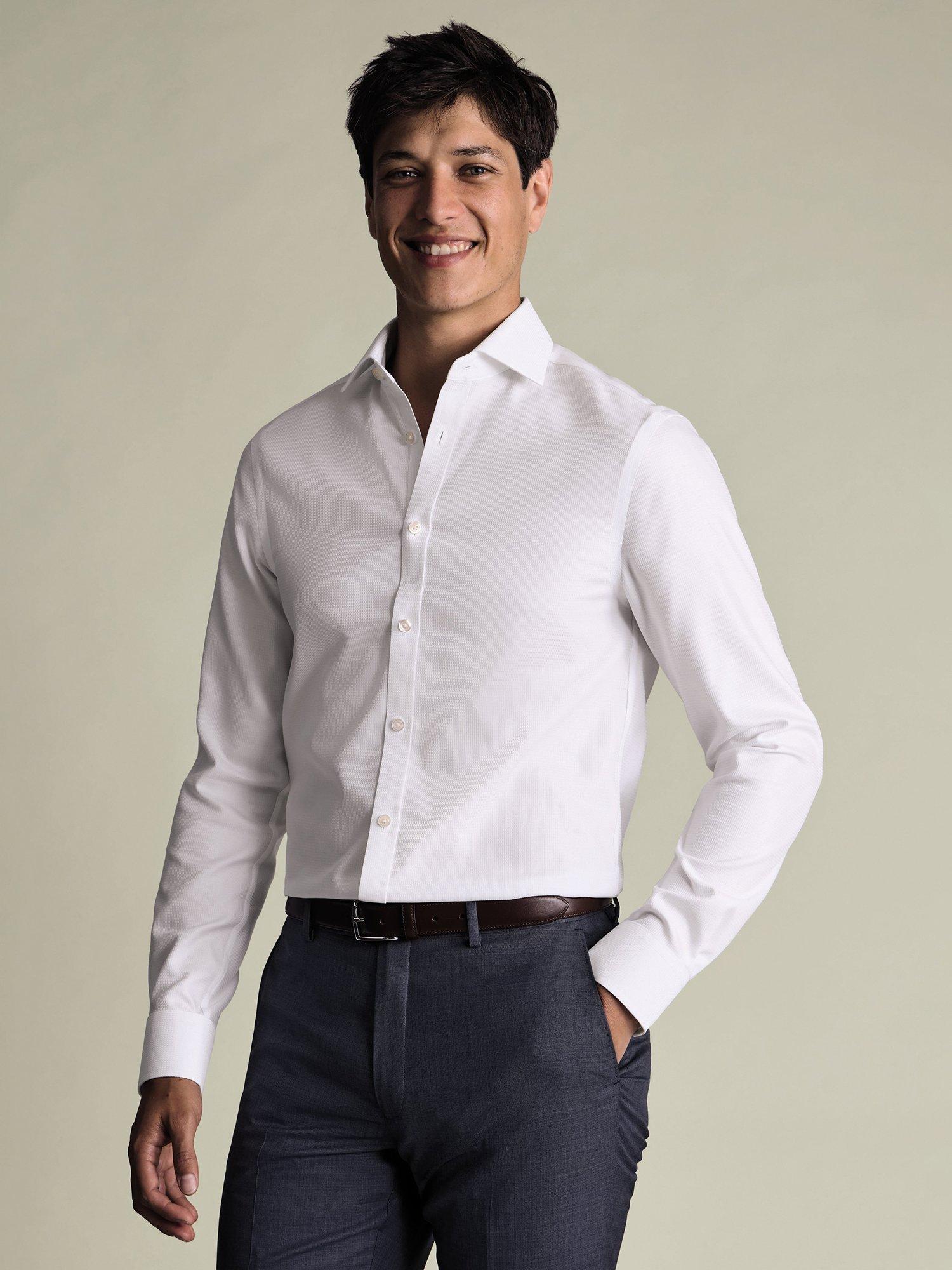 Product image 1 of 8, which shows Charles Tyrwhitt Regular Fit Cotton Shirt, White, 14.5