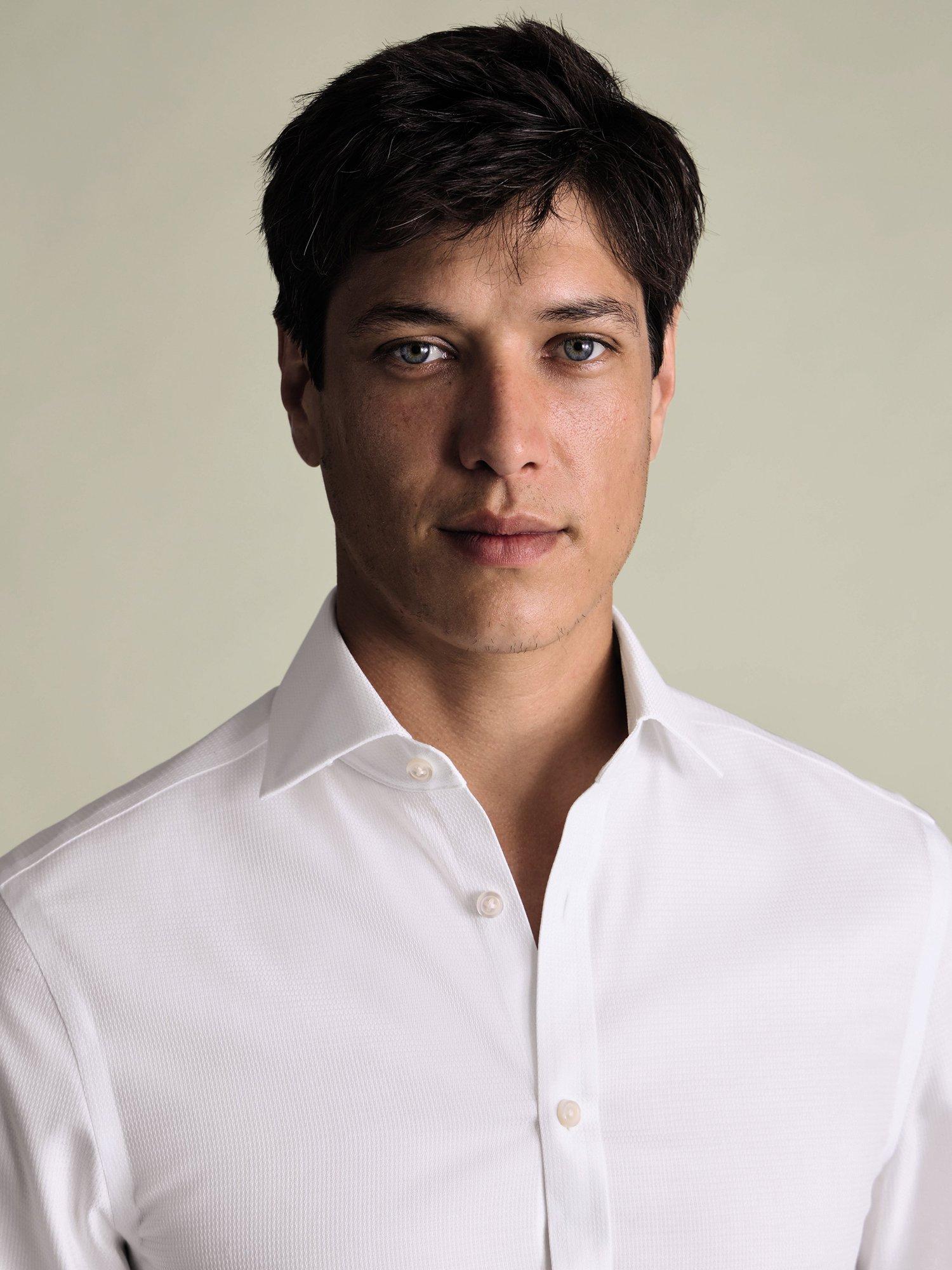 Product image 2 of 8, which shows Charles Tyrwhitt Regular Fit Cotton Shirt, White, 14.5